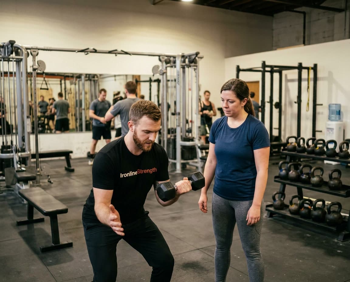 One-on-one coaching session on the gym floor